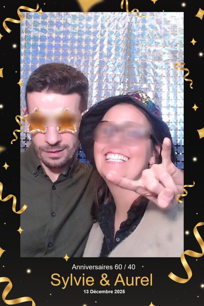 Borne photo professionnelle Sono Dance Concept installée pour une soirée festive à Redon 35600